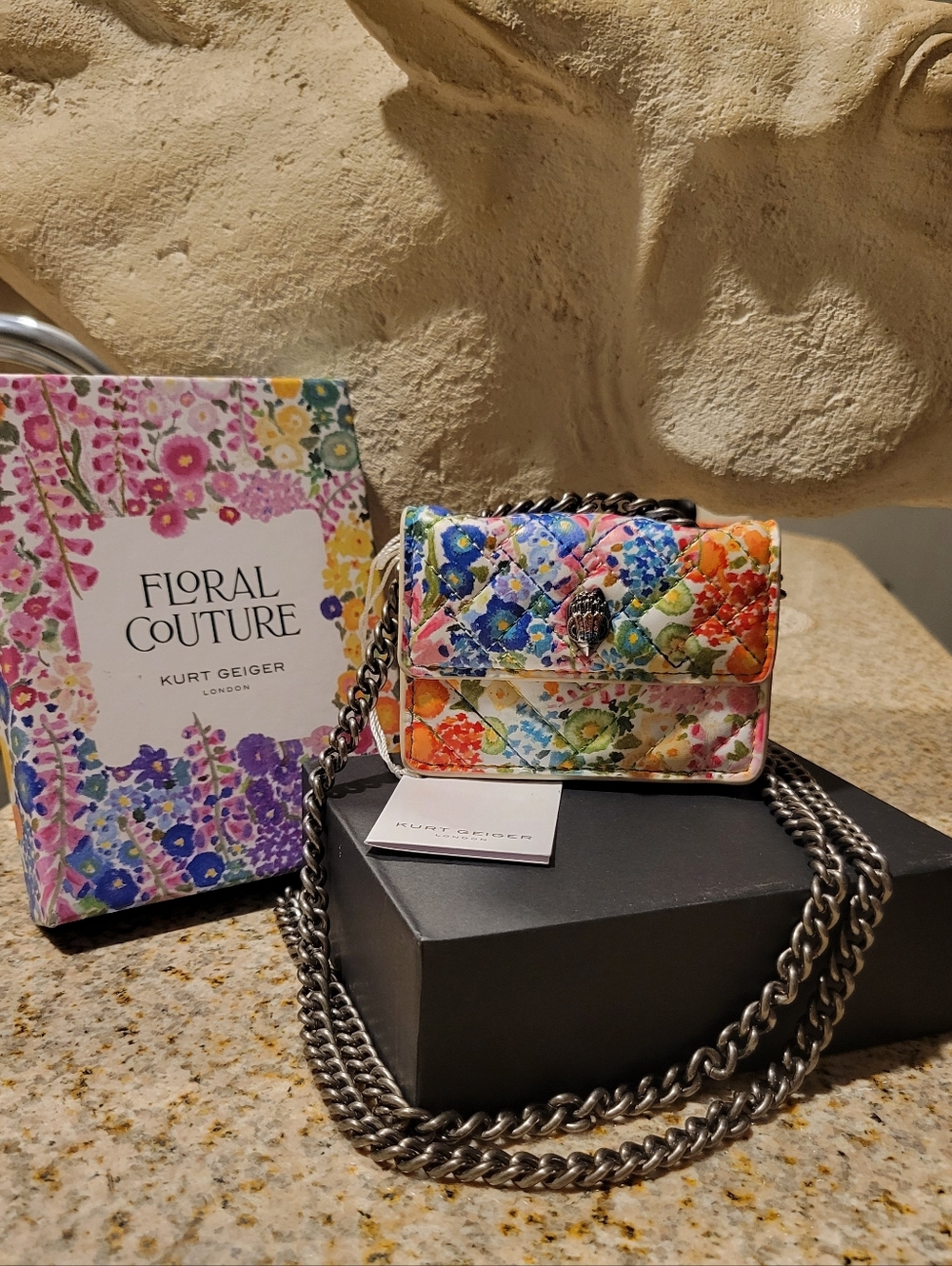 KURT GEIGER London Extra Mini Kensington Quilted Leather Crossbody Bag NWT - Picture 9 of 12